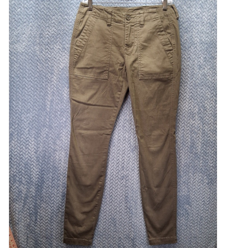 Cabi 3199 Olive Green Utility Patch Pocket Slim Stretch Pants Womens Size 2